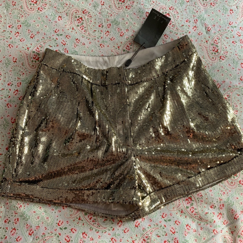 Gold sequin shorts
